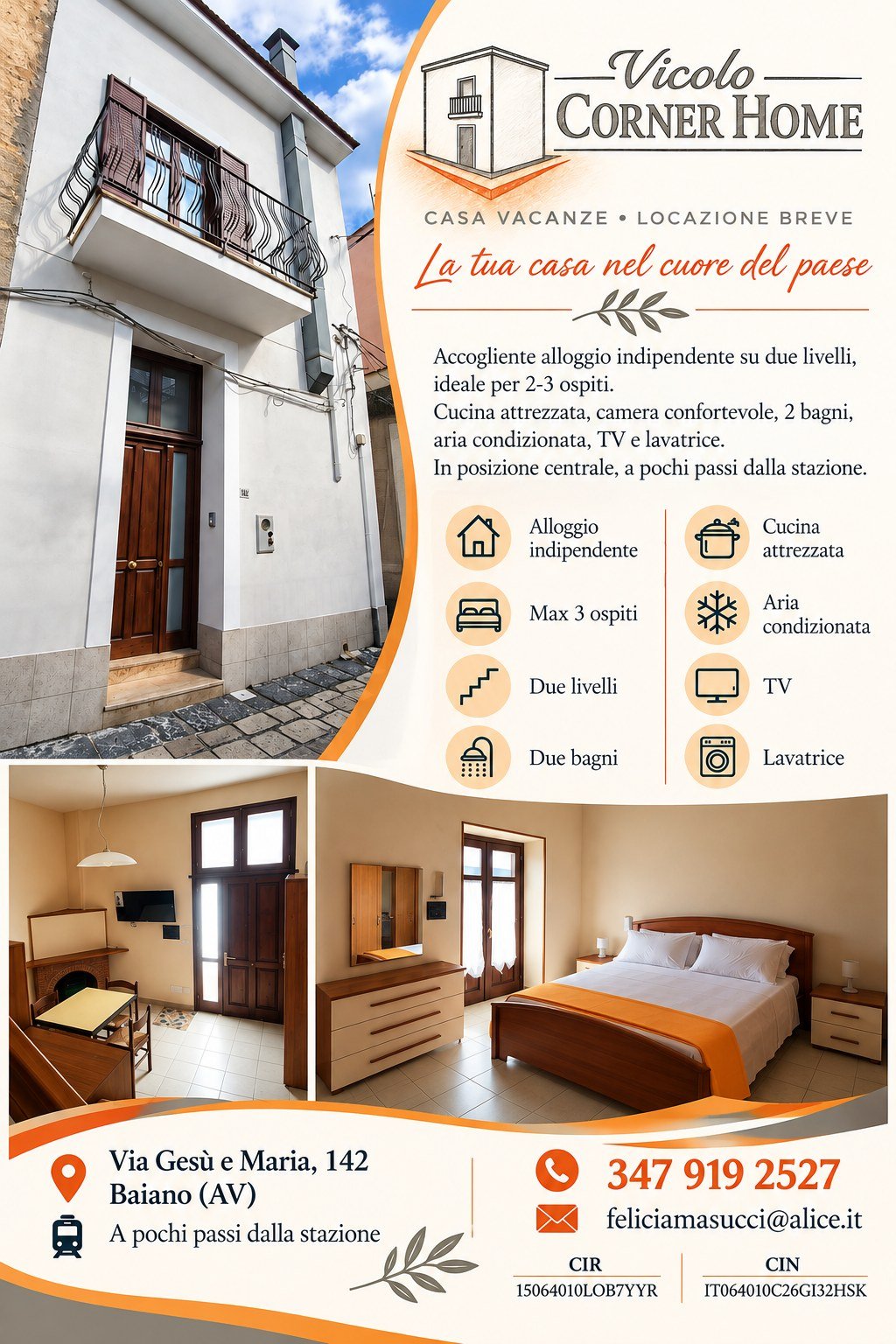Brochure di Vicolo Corner Home, casa vacanze a Baiano (AV)